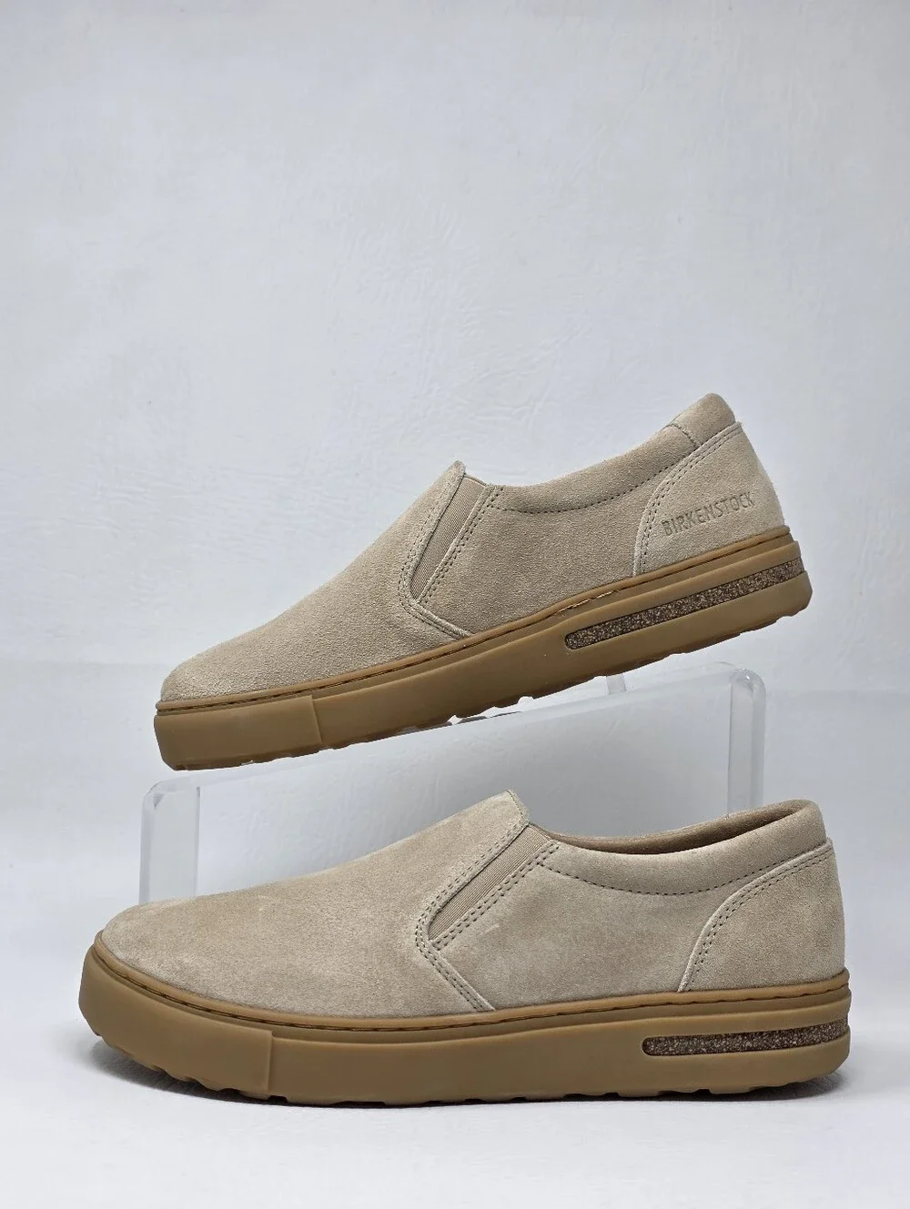 Birkenstock Oswego Suede Slip On Casual Shoes Sandcastle Womens Size 5 Narrow